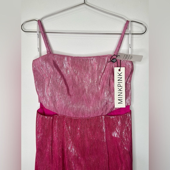 MINKPINK NWT Pink Sparkly Vida Midi Dress - Picture 6 of 11